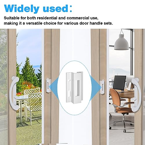 Kscjdg Patio Sliding Door Keeper／Hook Style Latch／E 2124 Latch Lock Replacement Pella,Micron 1200 Series,Viking Doors and Other Sliding Glass Doors,Extruded Aluminum (White) (2 Pack) - Image 2