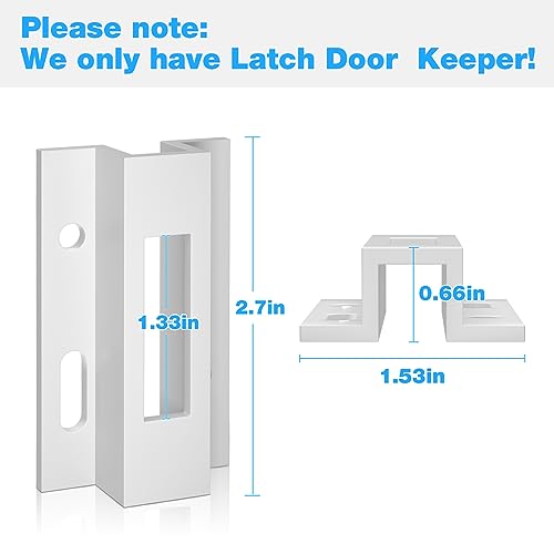Kscjdg Patio Sliding Door Keeper／Hook Style Latch／E 2124 Latch Lock Replacement Pella,Micron 1200 Series,Viking Doors and Other Sliding Glass Doors,Extruded Aluminum (White) (2 Pack) - Image 5