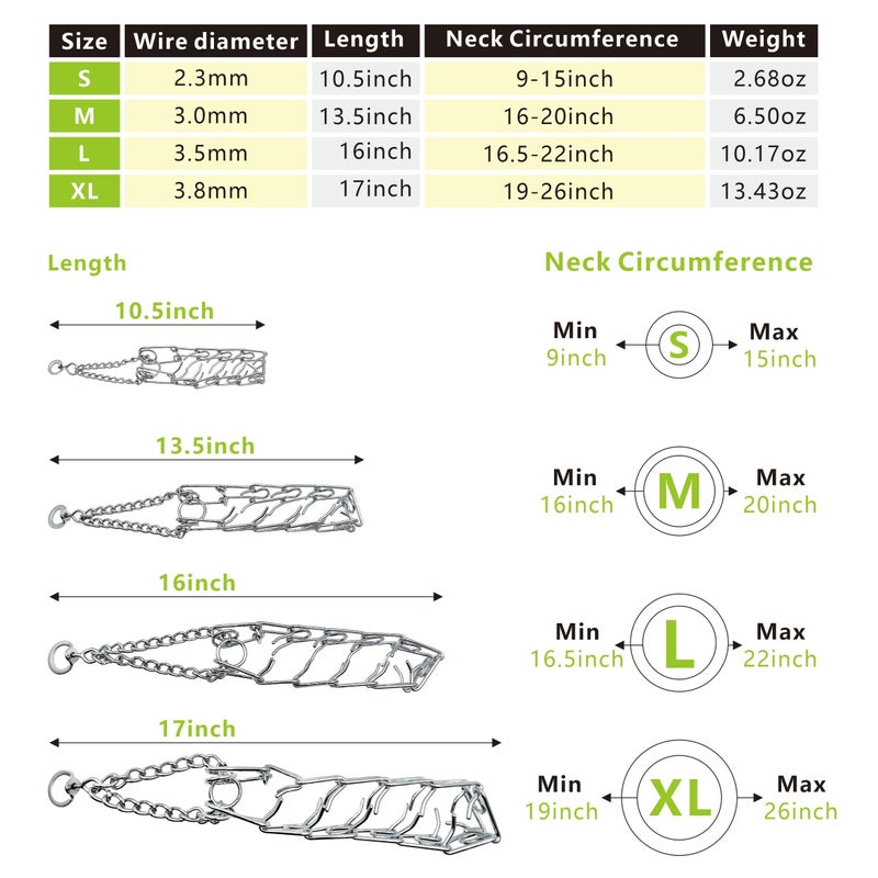 Black Pinch Dog Collar No Pull Training Collar For Small Medium Large Dogs Size L - Image 2