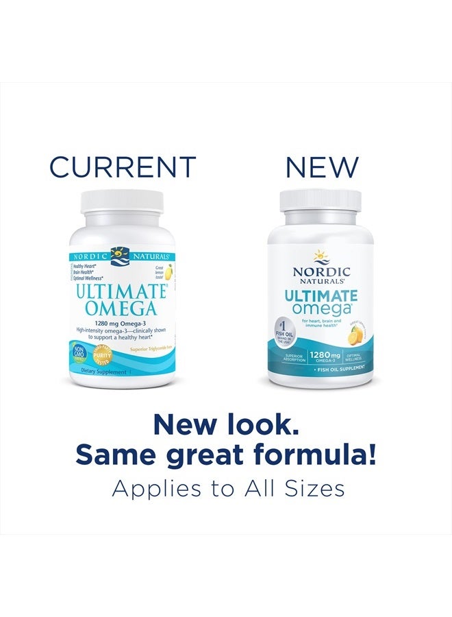 NORDIC NATURALS Ultimate Omega, Lemon Flavor - 90 Soft Gels - 1280 mg Omega-3 - High-Potency Omega-3 Fish Oil Supplement with EPA & DHA - Promotes Brain & Heart Health - Non-GMO - 45 Servings - Image 4