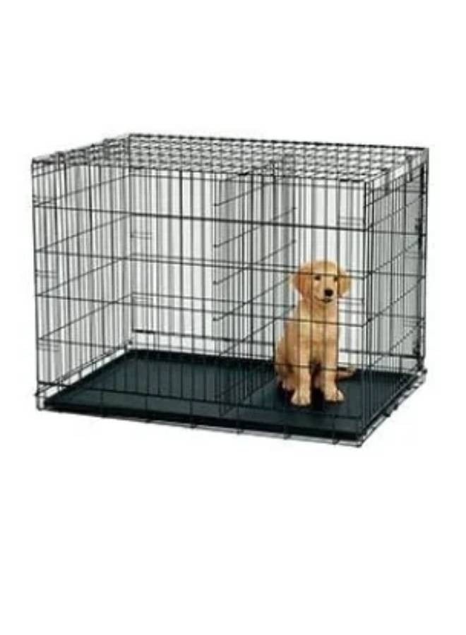 Double door foldable dog crate 63 cm - Image 2