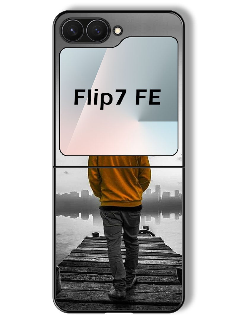 Theodor Case Compatible with Samsung Galaxy Z Flip 7 FE 6.7 Inch Protection Shockproof Bumper Cover Sad Boy Walking - Image 1