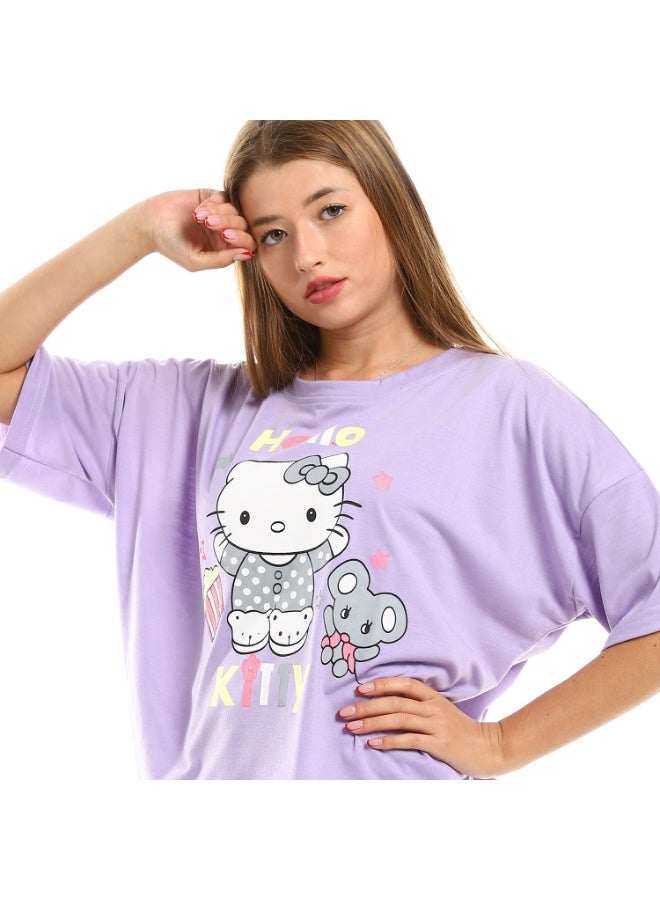 kady Printed Zebra Short Sleeves Pajama Set - Multicolour - Image 4