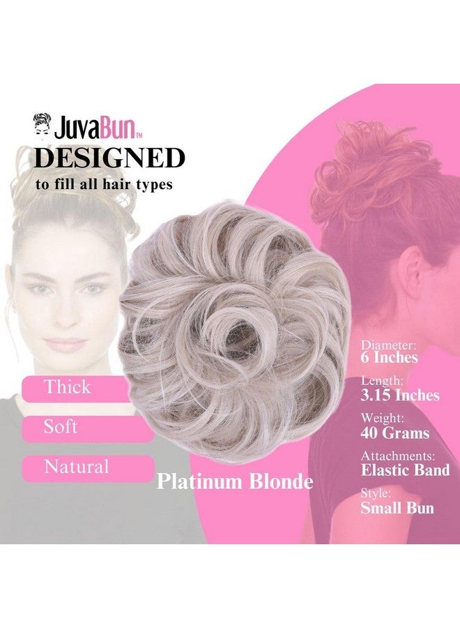 Juvabun Messy Bun 2.0 Hair Piece - Platinum Blonde |Hair Pieces for Women & Men| Messy Bun Hair Piece Synthetic Hair | Everyday Wear |Washable & Realistic| Synthetic Hair Bun Scrunchie-Platinum Blonde - Image 4