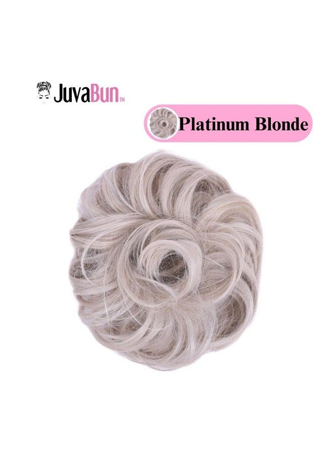 Juvabun Messy Bun 2.0 Hair Piece - Platinum Blonde |Hair Pieces for Women & Men| Messy Bun Hair Piece Synthetic Hair | Everyday Wear |Washable & Realistic| Synthetic Hair Bun Scrunchie-Platinum Blonde - Image 2