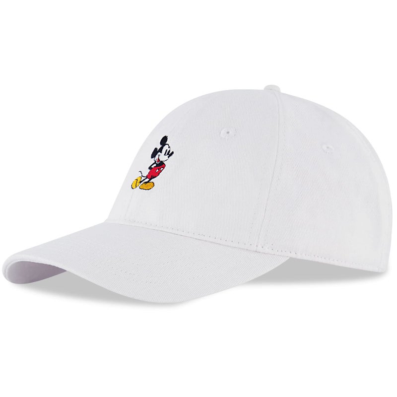 Disney Men's Baseball Cap, Mickey Mouse Adjustable Hat for Adult, White, One Size - Image 1