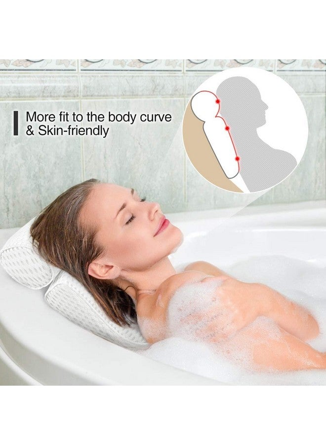 Fitheaven Bath Pillow For Bathtub Support Neckhead And Back With Nonslip Suction Cups And Comfortabl 4D Airenmesh Bathtub Pillow For Women & Men  - Image 3