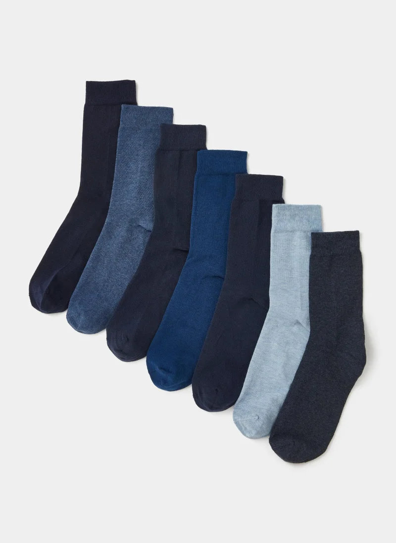 Matalan 7 Pack Blue Socks2-14