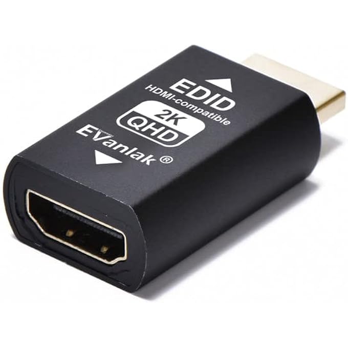 EVanlak HDMI EDID EMULATOR PASSTHROUGH 3RD GENERRTION PREMIUM ALUMINUM ELIMINATED EMULATOR ADAPTER WORK WITH MAC THUNDERBOLT TO HDMI SWITCHES/EXTENDER/AV RECEIVER/VIDEO SPLITTERS 2K 2560X1440 60HZ@60H - Image 3