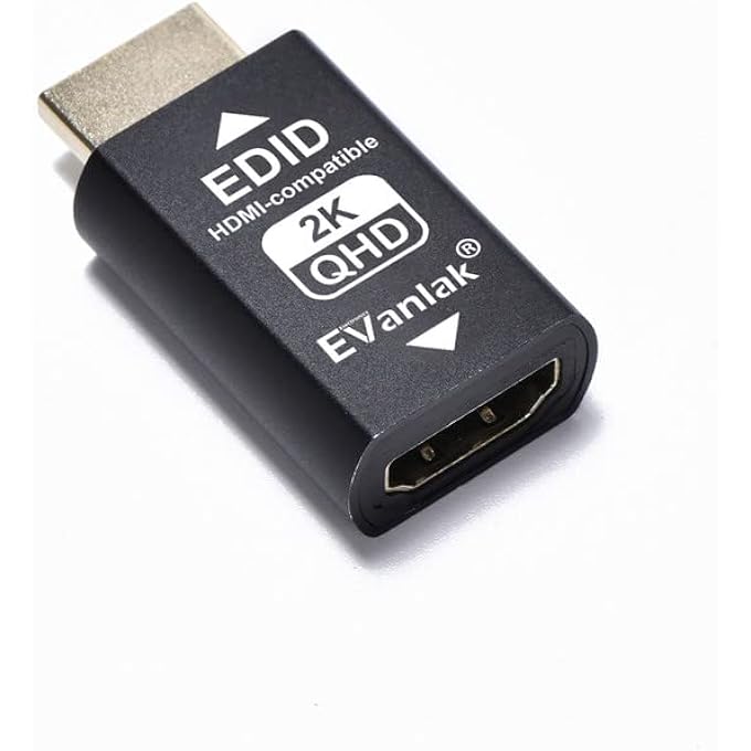 EVanlak HDMI EDID EMULATOR PASSTHROUGH 3RD GENERRTION PREMIUM ALUMINUM ELIMINATED EMULATOR ADAPTER WORK WITH MAC THUNDERBOLT TO HDMI SWITCHES/EXTENDER/AV RECEIVER/VIDEO SPLITTERS 2K 2560X1440 60HZ@60H - Image 2
