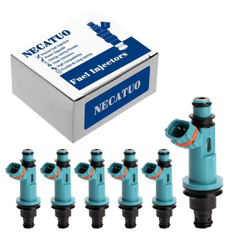 NECATUO Set of 6 Fuel Injectors Compatible with Lexus GS300 IS300 SC300 Toyota Supra Replaces FJ963 2320946090 84212268 - Image 2