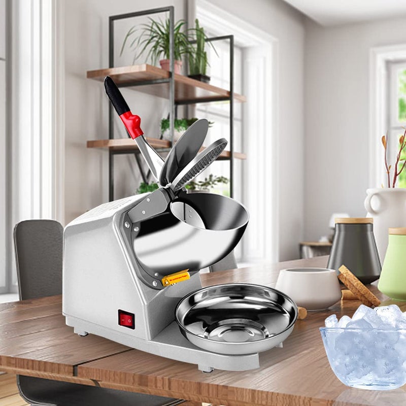 HEBEZON Snow Cone Machine 380w Shaved Ice Machine 3 Blades Ice Shaver 280lbshr Electric Ice Crusher Prevent Splash Snow Cone Maker for Home and Commercial with Ice Pick - Image 5