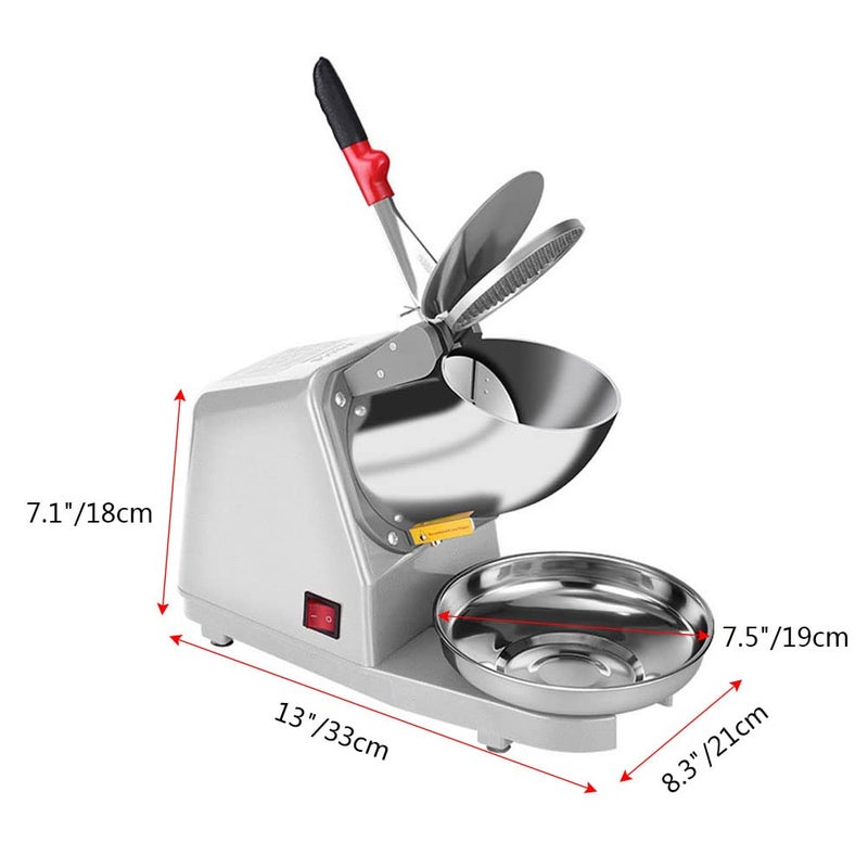 HEBEZON Snow Cone Machine 380w Shaved Ice Machine 3 Blades Ice Shaver 280lbshr Electric Ice Crusher Prevent Splash Snow Cone Maker for Home and Commercial with Ice Pick - Image 2