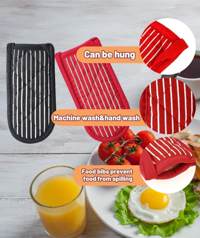 INIMAGINE 2 Handle for Cast Iron Tawa, Pot Handle Oven Gloves Heat Proof, Pot Handle Cover Ideal for Use in The Kitchen with A Very Hot Pan (Striped) - Image 2