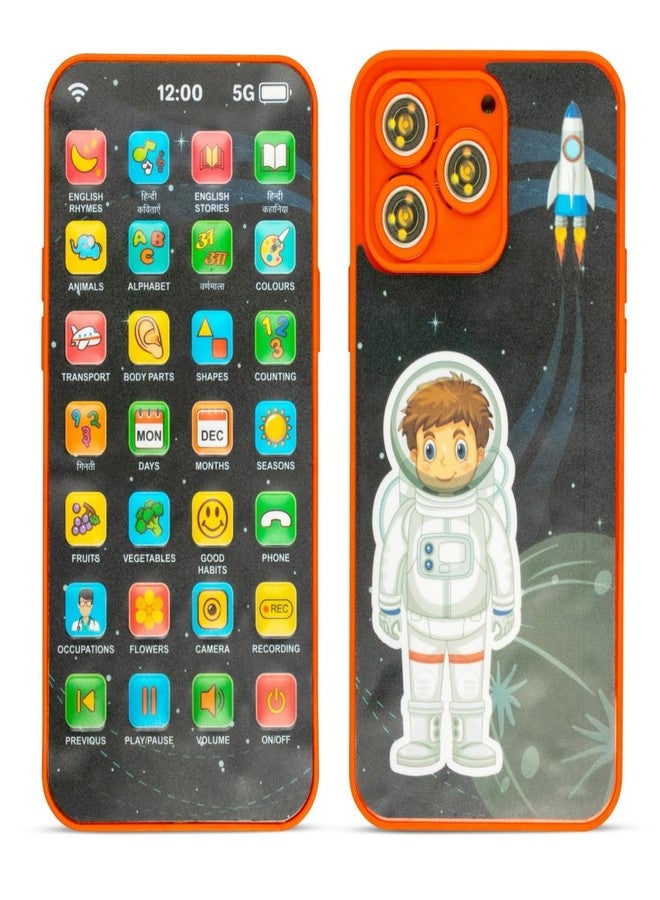 Mashes Educational Mobile Phone Toy for Kids | 28 Functions Learning Toy with 10 Language Sounds,Multilingual Sounds, Counting, Flash Light | Interactive Toy for Toddlers (Hindi & English Theme) - Image 5