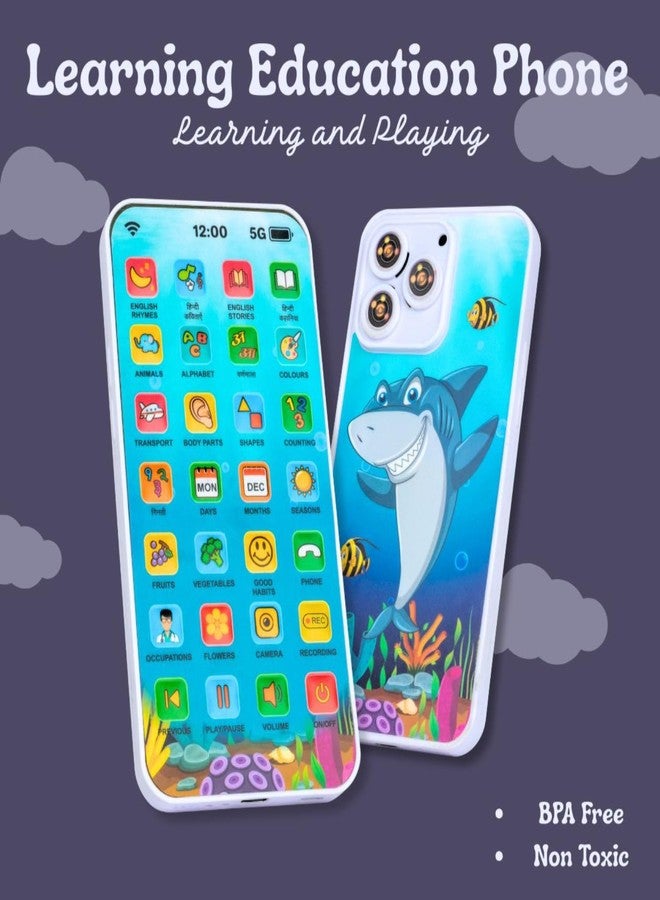 Mashes Educational Mobile Phone Toy for Kids | 28 Functions Learning Toy with 10 Language Sounds,Multilingual Sounds, Counting, Flash Light | Interactive Toy for Toddlers (Hindi & English Theme) - Image 3