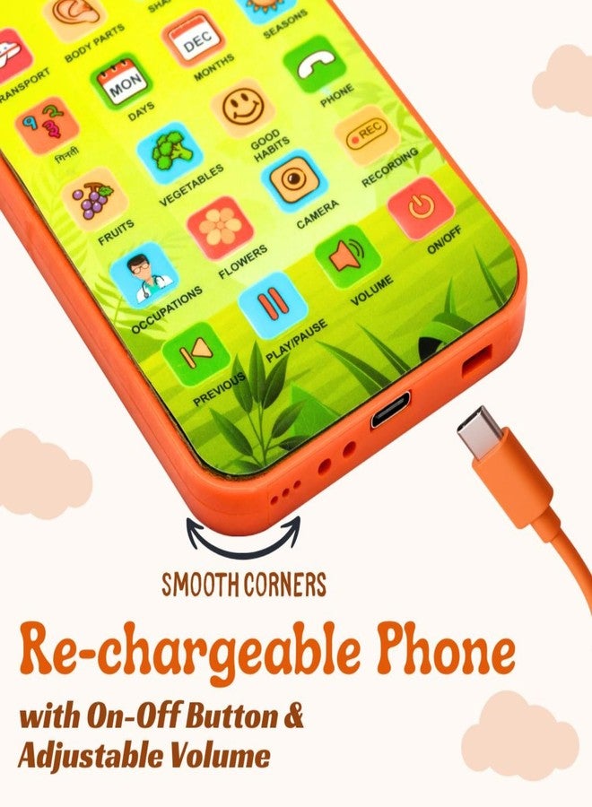 Mashes Educational Mobile Phone Toy for Kids | 28 Functions Learning Toy with 10 Language Sounds,Multilingual Sounds, Counting, Flash Light | Interactive Toy for Toddlers (Hindi & English Theme) - Image 4