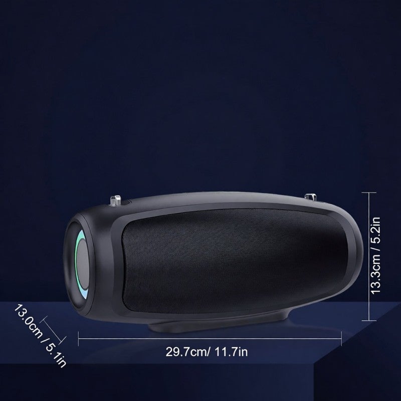 BT Speaker with Lights: Black Dual Speaker Bass Design - BT 5.1 Stable Connection 12000mAh Battery for Home Bedroom Outdoor Use - Image 3