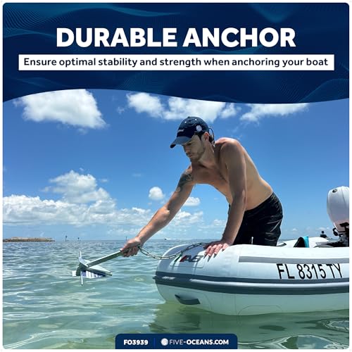Five Oceans Boat Anchor - Fluke Anchor, 4 Lb, Galvanized Steel Boat Anchors, for Kayak, Dinghies, Personal Watercraft, Paddleboards, Canoes, Inflatables, Small Boats - FO3939 - Image 3