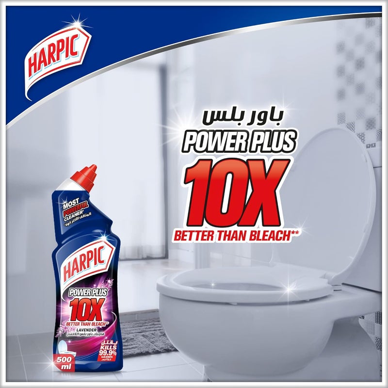 Harpic Power Plus Toilet Cleaner, Lavender Scent, 500ml x 2 - Image 2
