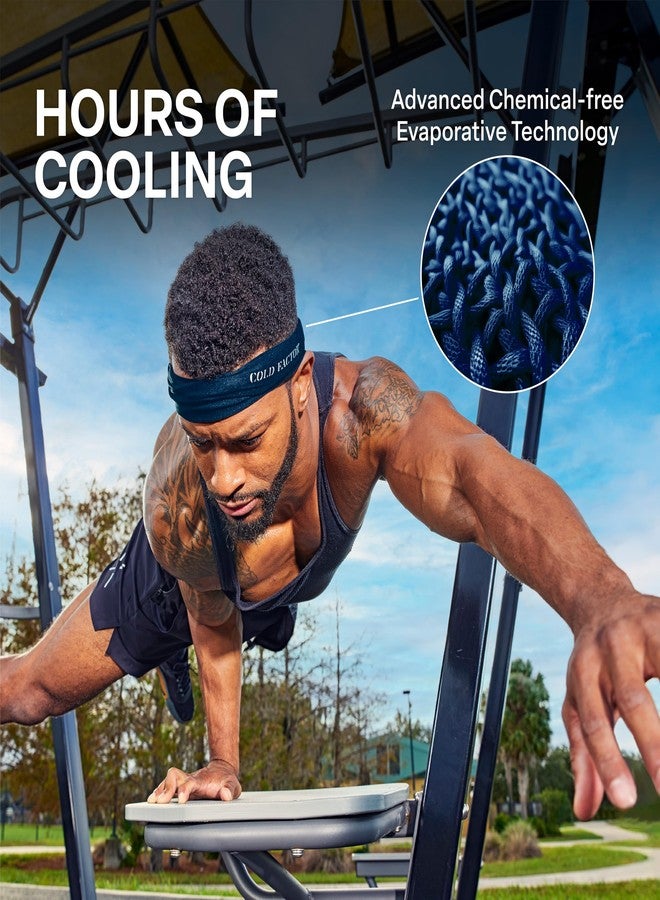 COLD FACTOR Instant Cooling Headband 3 Pack | Advanced Evaporative Comfort for Sports & Outdoor | UPF 50+ Protection | Long-Lasting Coolness | Ideal for Fitness, Hiking, Yoga, & Running (Navy Blue) - Image 3