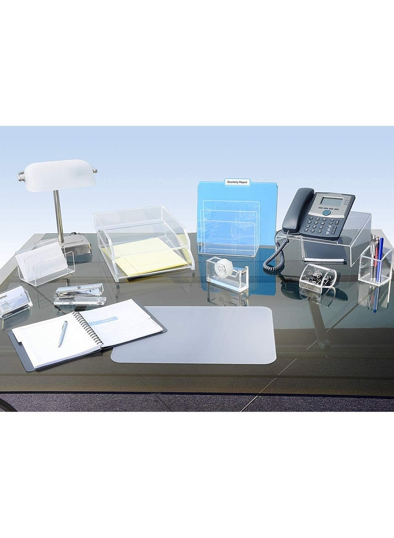 Eworld 2 Tier Clear Acrylic Magazine File Holder Document Storage Organising Stand and Desk Organiser for Books and Papers - Image 3