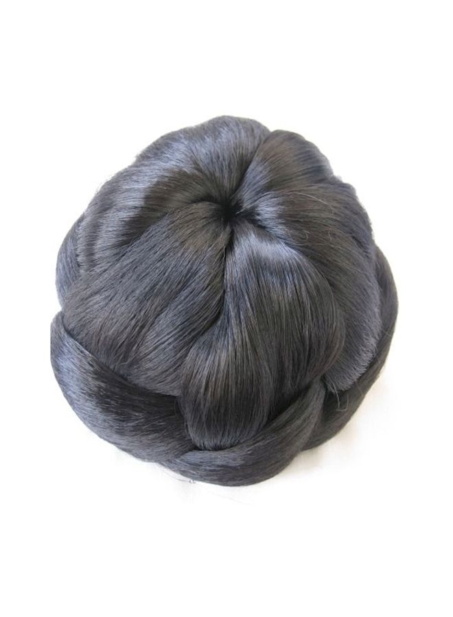 NIBEMINENT Plaited High Bun Hair Wig Black