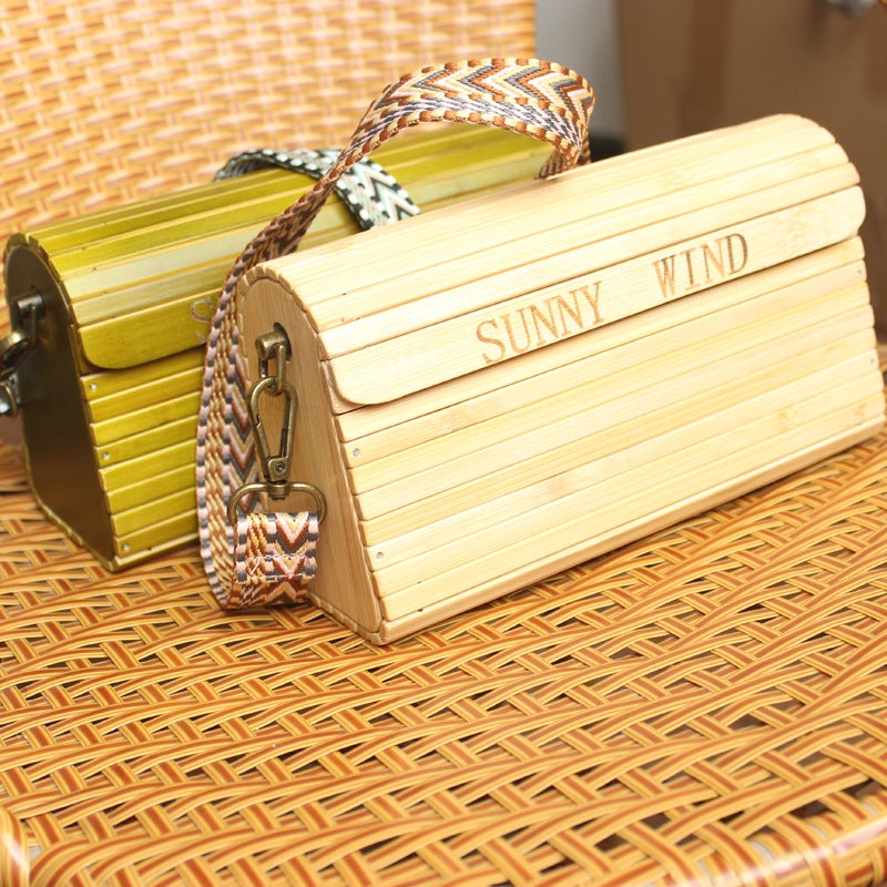 Handwoven Bamboo Tote Bag for Women - Image 2