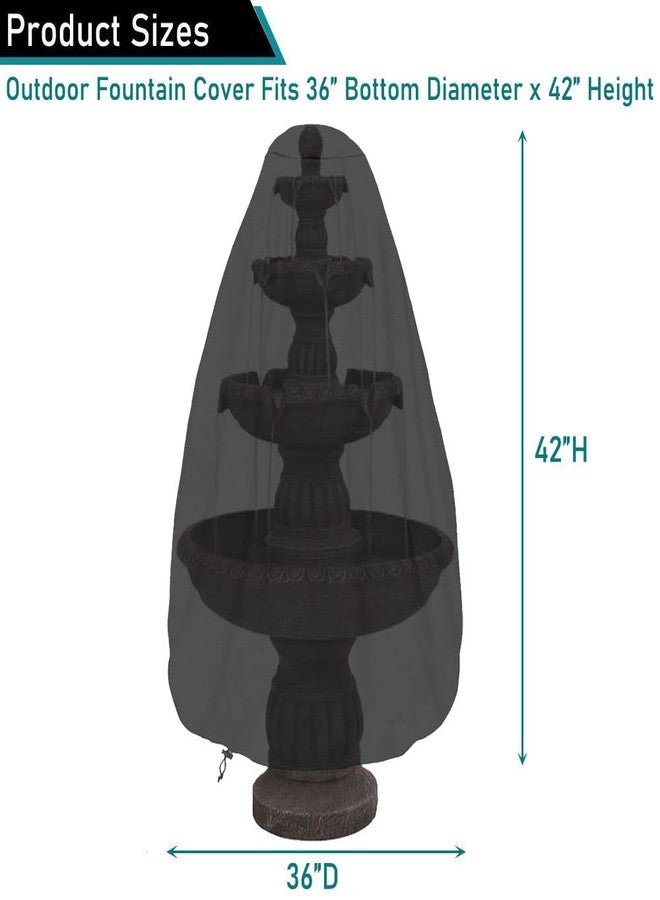 ZJYWSCH غطاء نافورة ZJYWSCH خارجي مقاوم للماء، مقاس 36 × 42، غطاء متين لنافورة مياه الحديقة، مناسب لفصل الشتاء، واقي لنافورة الفناء، مصنوع من قماش 600D مقاوم للعوامل الجوية. - Image 2