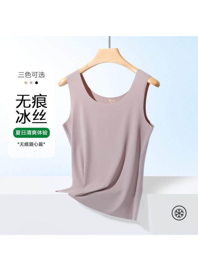 Red Bean Seamless Ladies Tank Top, Summer Breathable Sports Vest Silky Camisole, Sleeveless Women'S Top - Image 2