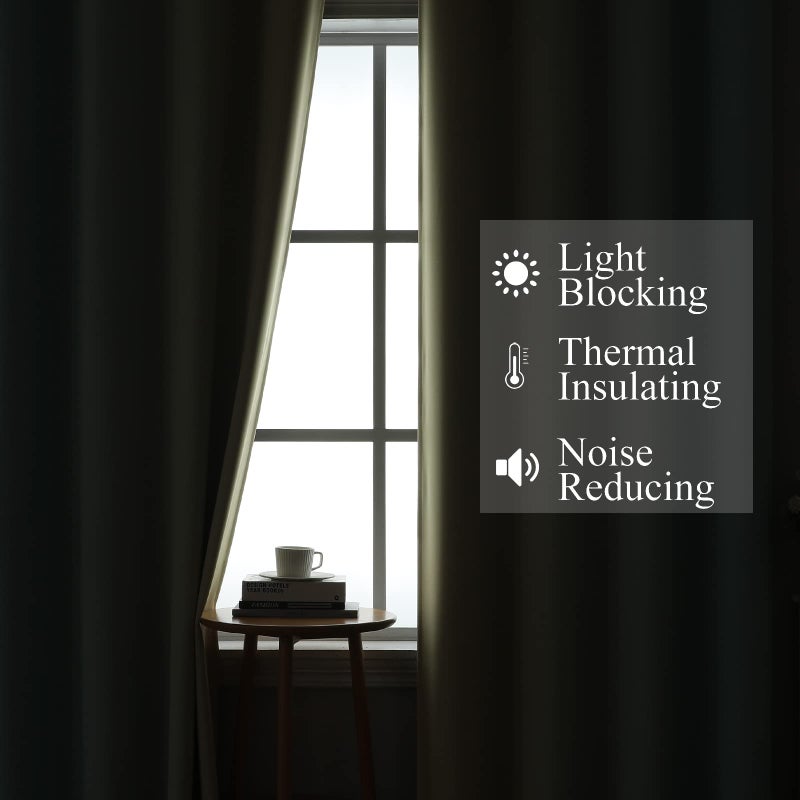 Estelar Textiler Aqua and Beige Ombre Blackout Curtains 72 Inches Length for Bedroom  Thermal Insulated Light Blocking Grommet Gradient Blackout Drapes for Living Room  42Wx72L  2 Panels - Image 3