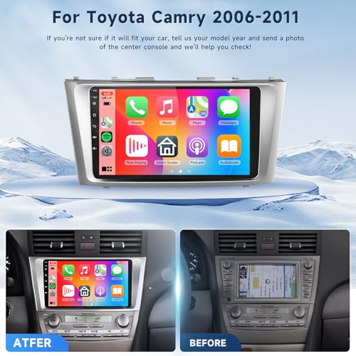 VECHTEL 4 Core+64G Android 15 Car Stereo for Toyota Camry 2006-2011 with Wireless Carplay Android Auto, 9 Inch Touch Screen Radio Support GPS/5GWiFi/Bluetooth/SWC+Backup Camera - Image 2