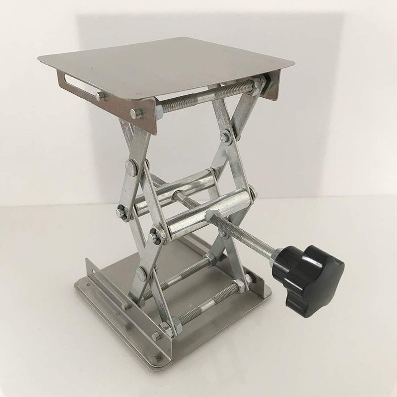 LabZhang 4 × 4 بوصة، منصة رفع مقصية مختبرية من الفولاذ المقاوم للصدأ، طاولة رفع مختبرية، منصة رفع مقصية علمية، نطاق ارتفاع قابل للتوسيع 50 مم - 145 مم، أقصى وزن دعم 10 كجم تصميم شامل متعدد - Image 2