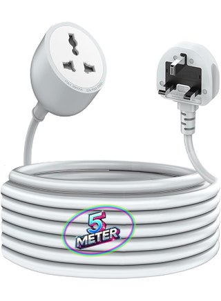 BXOE Broadonyx Extension cord with 5 Meters Heavy Duty Long Wire Cord, Single Outlet Socket 2500W 10A Expandable Electric Extension, UK Plug Extension socket for Indoor Outdoor Use (5M/ Grey) - pzsku/Z5D73E2F86A37AFE6EC89Z/45/_/1741964819/e213a47e-9e3f-479f-a30b-220dd4877d6e
