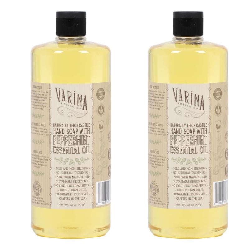 Varina Liquid Soap Liquid Organic Castile Soap Peppermint 32oz - Image 1