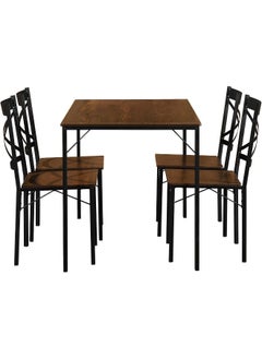 MOMENT 5 Piece Dining Room Table Set For 4, Space Saving Kitchen Table And Chairs, Rectangle Dining Set With Steel Frame For Breakfast Nook  - Image 3