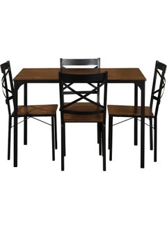 MOMENT 5 Piece Dining Room Table Set For 4, Space Saving Kitchen Table And Chairs, Rectangle Dining Set With Steel Frame For Breakfast Nook  - Image 2