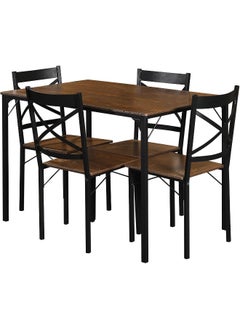 MOMENT 5 Piece Dining Room Table Set For 4, Space Saving Kitchen Table And Chairs, Rectangle Dining Set With Steel Frame For Breakfast Nook  - Image 4