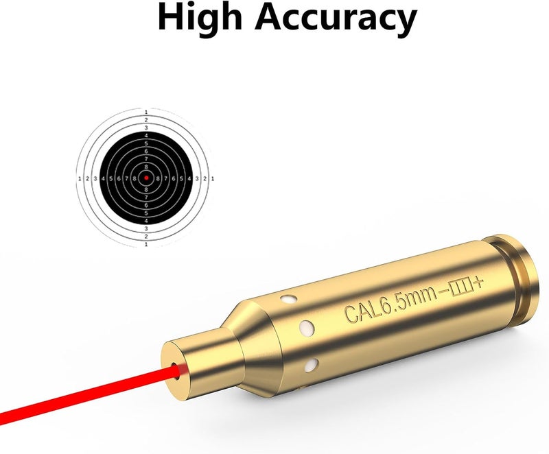 Tipfun 9MM/ .243 .308/6.5MM/300BLK 7.62x35mm/.44mag/30-06/25-06/270 Cal Rem Gauge Bore Sight Red Dot Boresighter with Batteries - Image 2
