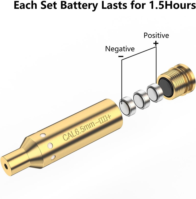 Tipfun 9MM/ .243 .308/6.5MM/300BLK 7.62x35mm/.44mag/30-06/25-06/270 Cal Rem Gauge Bore Sight Red Dot Boresighter with Batteries - Image 3