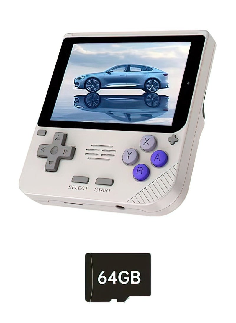Powkiddy POWKIDDY V10 Handheld Retro Game Console, 17+ Emulators for ARCADE, PS1, GB, Supports Game Downloads, 5500+ Games Preloaded, Compatible with 64-bit 3D Simulators. Perfect for Retro Gamers(Grey, 64G)  - Image 1
