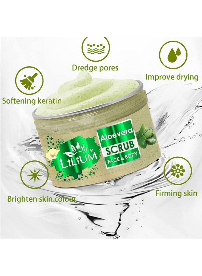 Lilium Aloe Vera Face & Body Scrub & Double Side Face Roller (250g) - Image 4
