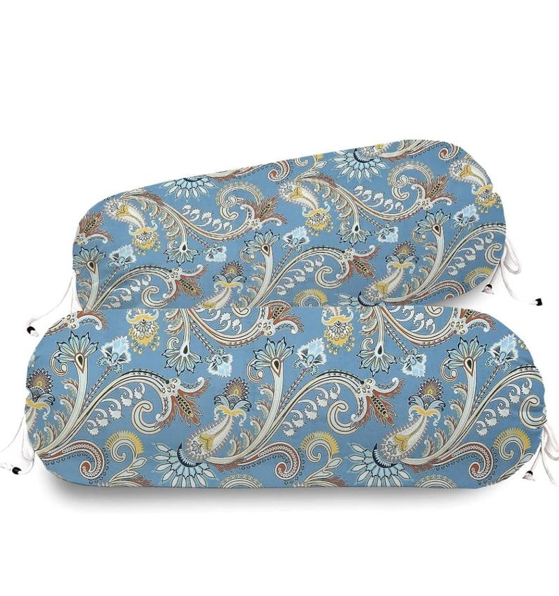S&S Sands® Cotton Bolster/Pillow Covers| Round Bedside Long Pillow Cover|King Size Covers|Dewan Pillow Cover Set 16 X 32 |Bolster Cover Set of 2 (Multicolor) - Image 2