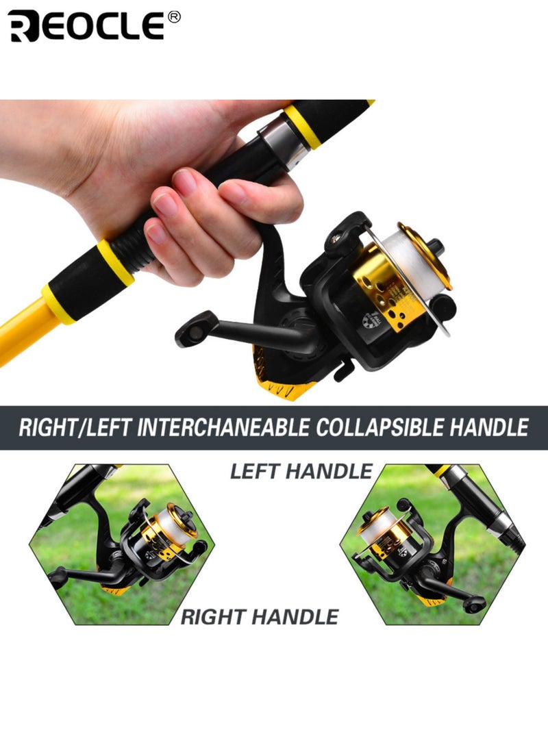 REOCLE Telescopic Fishing Rod with Fast Retracting System and Glass Fiber Construction Extendable Fishing Pole with Lightweight Design for Freshwater Saltwater Angler Use - Image 5