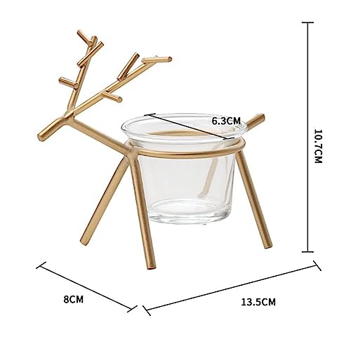 the purple tree Purple Tree Christmas Reindeer Tealight Holder - 2 pc (Gold) Reindeer Shaped Tealight Holder, Christmas Light, Tealight Candle Holder (Wrought & Cast Iron) - Image 4