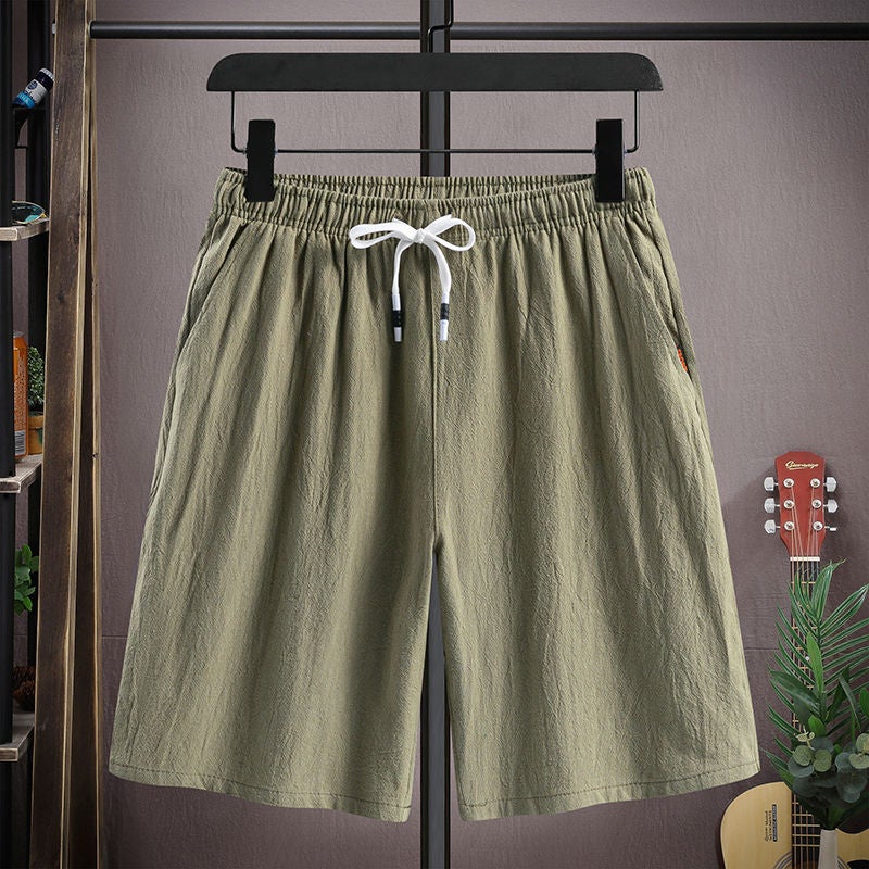 Linen Shorts Men'S Summer Thin Plus Size Pants Casual Sports Beach Cotton And Linen Pants Fashion Brand All-Match - Image 2
