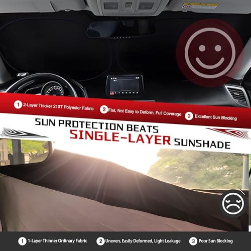 Fonowka Windshield Sun Shade for 2019-2025 Le-xus ES250 ES300h ES350 Foldable Sun Sunshade for Car Front Window Blocks UV Rays and Heat Automotive Interior Protector Custom Fit Accessories - Image 5