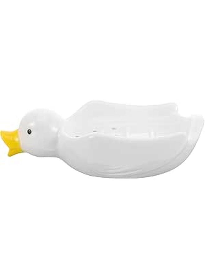 Ceramic Soap Dish with Waterfowl Design Self Draining Soap Holder Tray for Bathroom Shower - Image 1