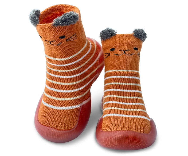 Dookeh Dookeh Baby Shoes Boys Girls First Walking Shoes Non Slip Soft Sole Sneakers Toddler Infant Babygirl Sock Shoes 4CuteOrange 12 Months