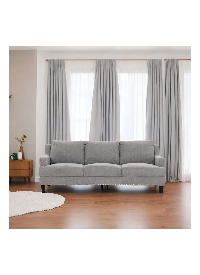 Micasa - Elegant and Modern Design 3-Seater Sofa with Cushion Grey 75 x 93 x 217 cm SS5377BF63D- GR - Image 1